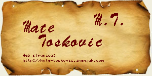 Mate Tošković vizit kartica